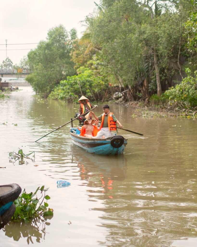 Sampan on the Mekong River near My Tho.