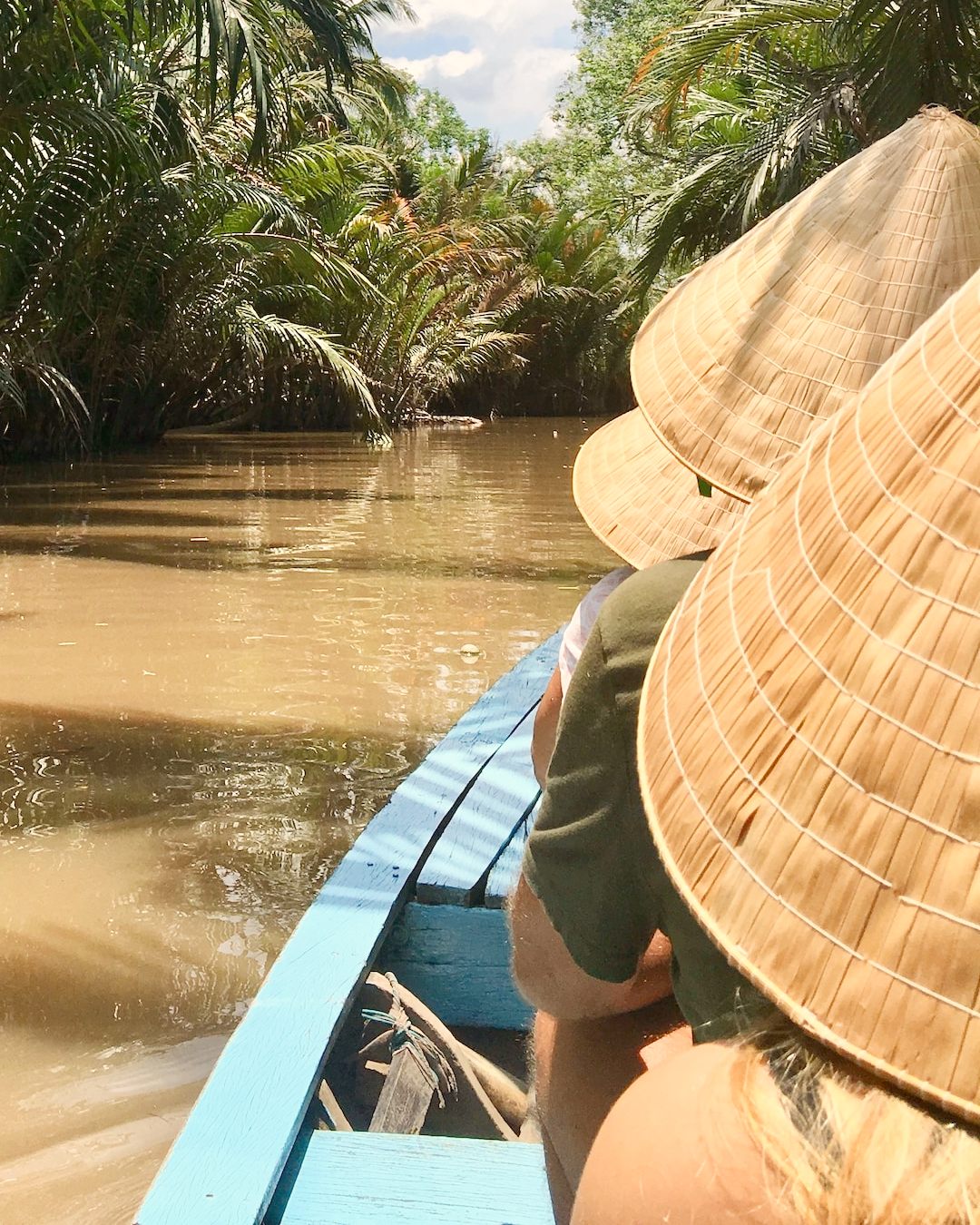 Sailing on the Mekong on a south Vietnam tour.