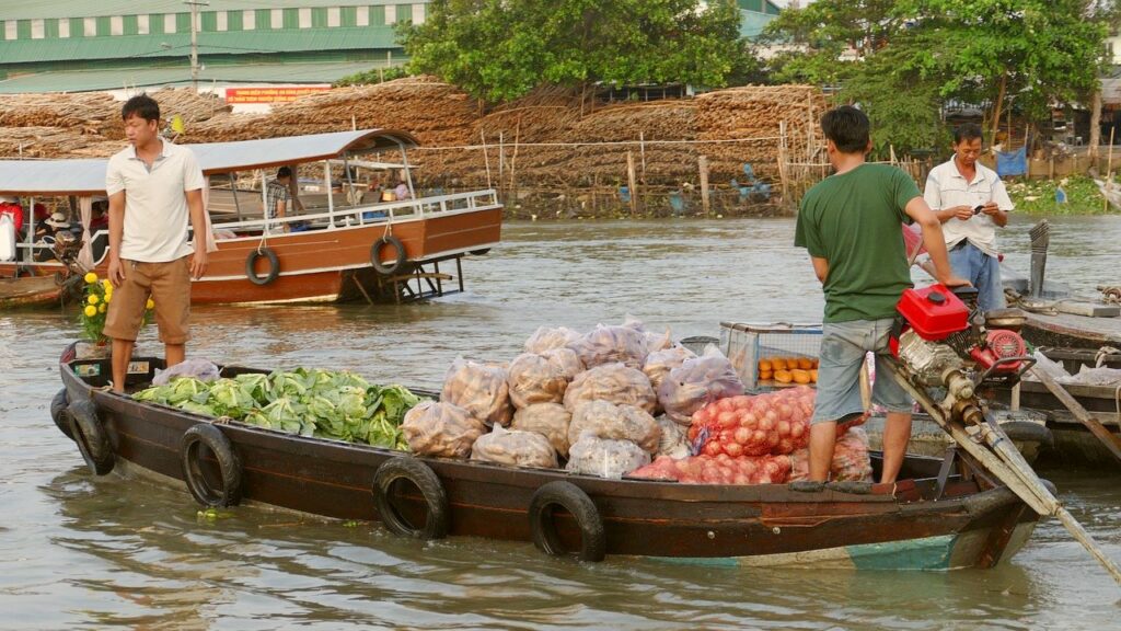 River sellers at Cai Rang Market, Mekong Delta.