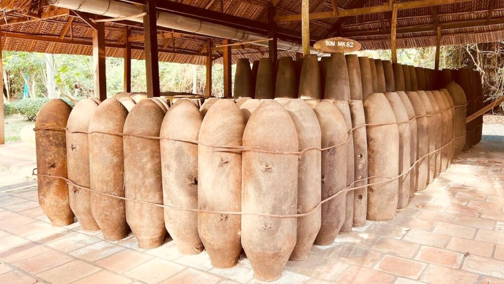 Heavy artillery seen at Cu Chi Tunnels.