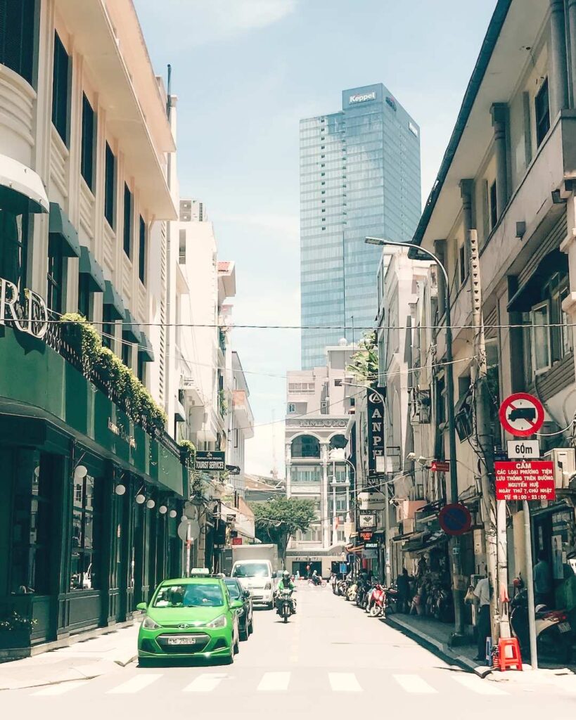 Tall buildings seen in District 1, Ho Chi Minh City.