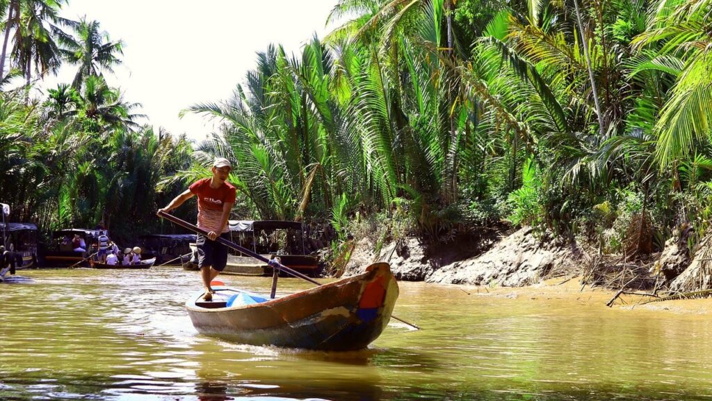 Sampan on Cu Chi Mekong Tour