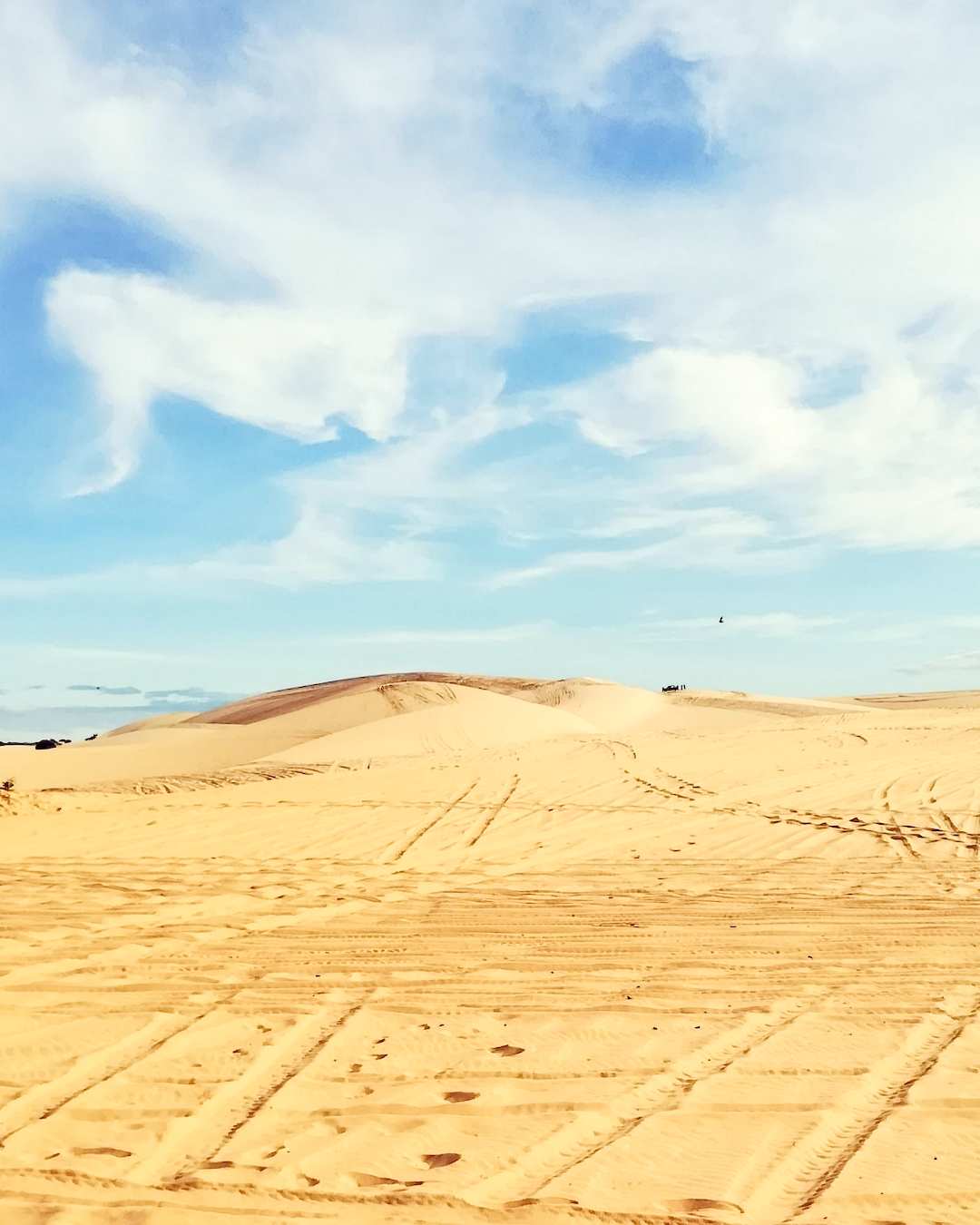 White sand dunes in Mui Ne, South Vietnam.