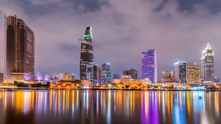 Saigon skyline, seen on one of our Ho Chi Minh private tours.