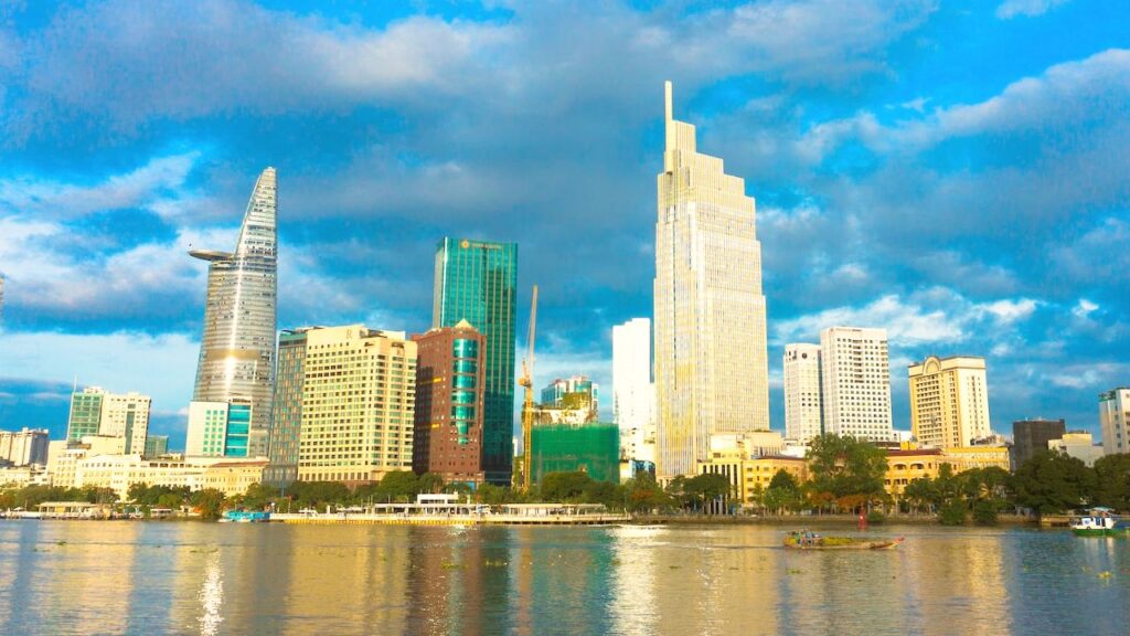 Saigon's skyline, seen on our half-day HCMC tour.