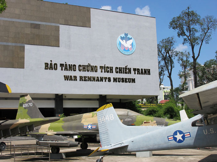 Outside the War Remnants Museum Saigon