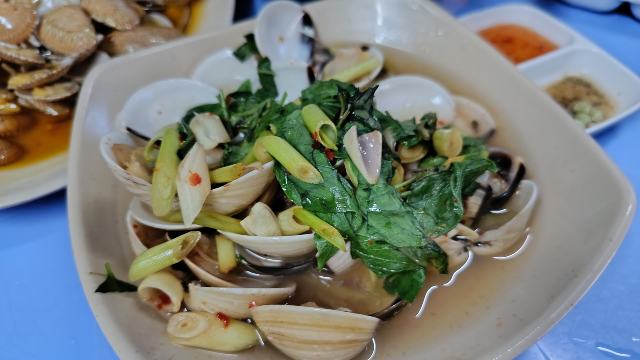 Plate of seafood noodles in Vung Tau