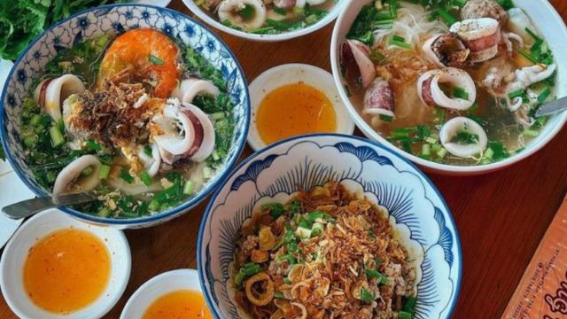 Squid noodle soup served in Vung Tau