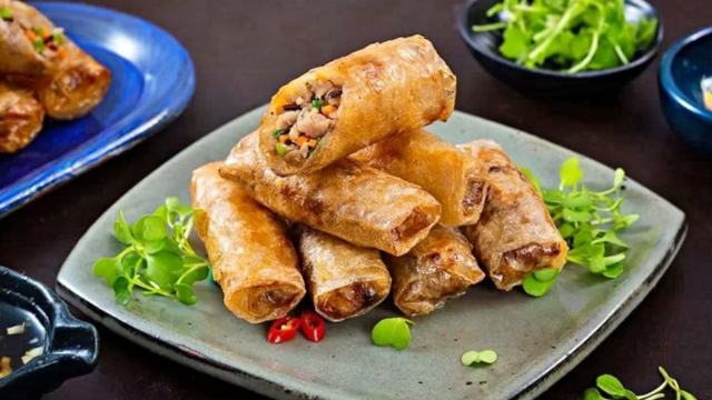 Vietnamese fried spring rolls in Vung Tau
