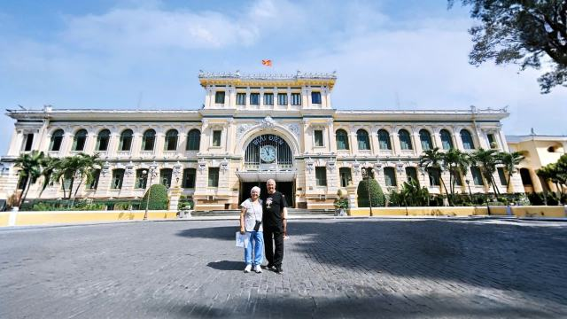Tour guests at Saigon's Central Post Office