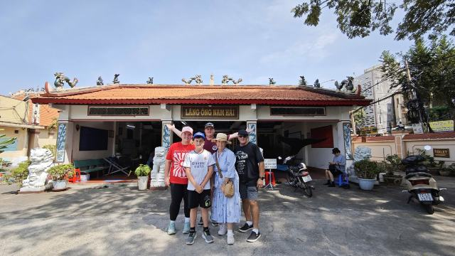 Tour guests at Vung Tau's Whale Temple